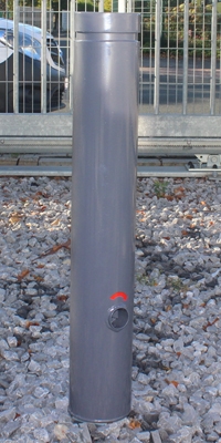 Stahlpoller PHARUS mit Ziernut, Ø 121 mm, Höhe: 900 mm, Dreikant
